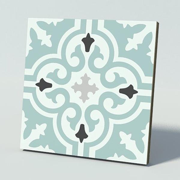 Zementfliese floral Vierpass
